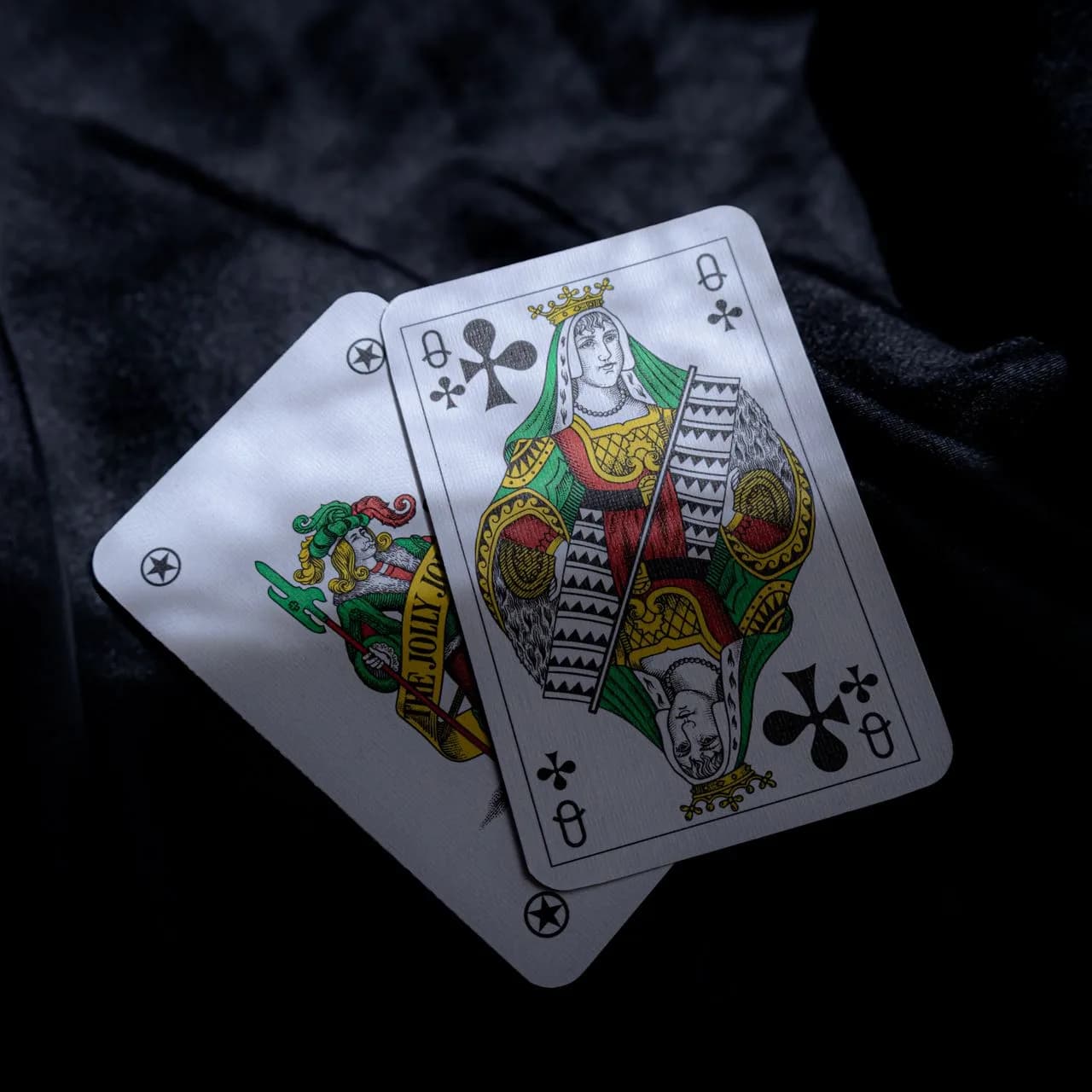A joker card on the table